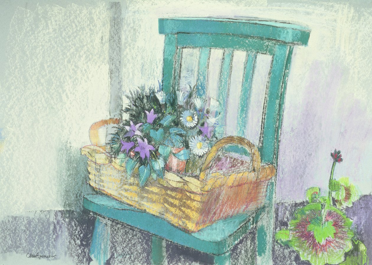 Campanulas and Daisies by Claire Spencer