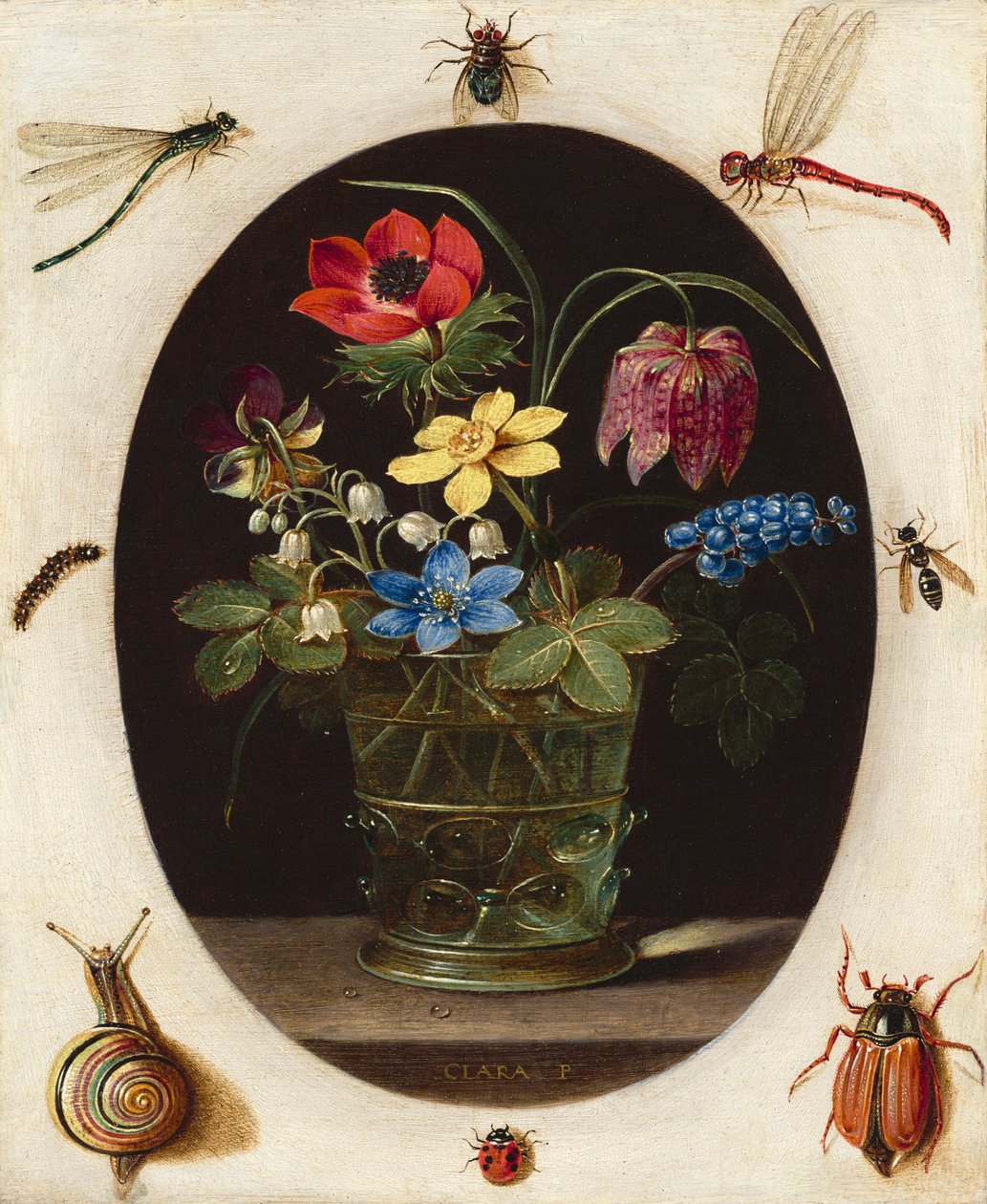 Still Life with Flowers Surrounded by Insects and a Snail, c.1610 by Clara Peeters