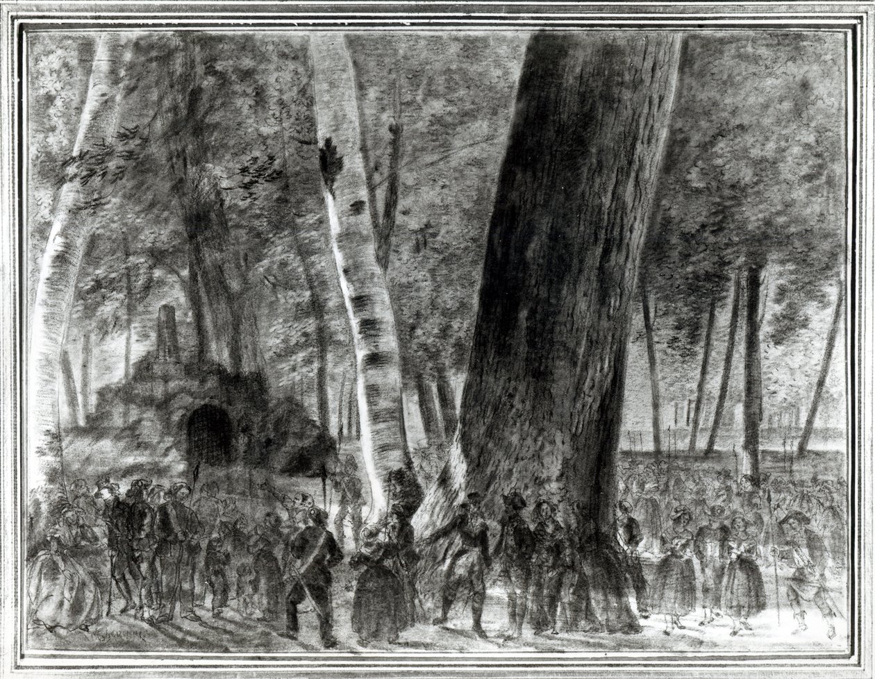 The Body of Jean Paul Marat in the Garden of the Club des Cordeliers by Claude Noel Thevenin