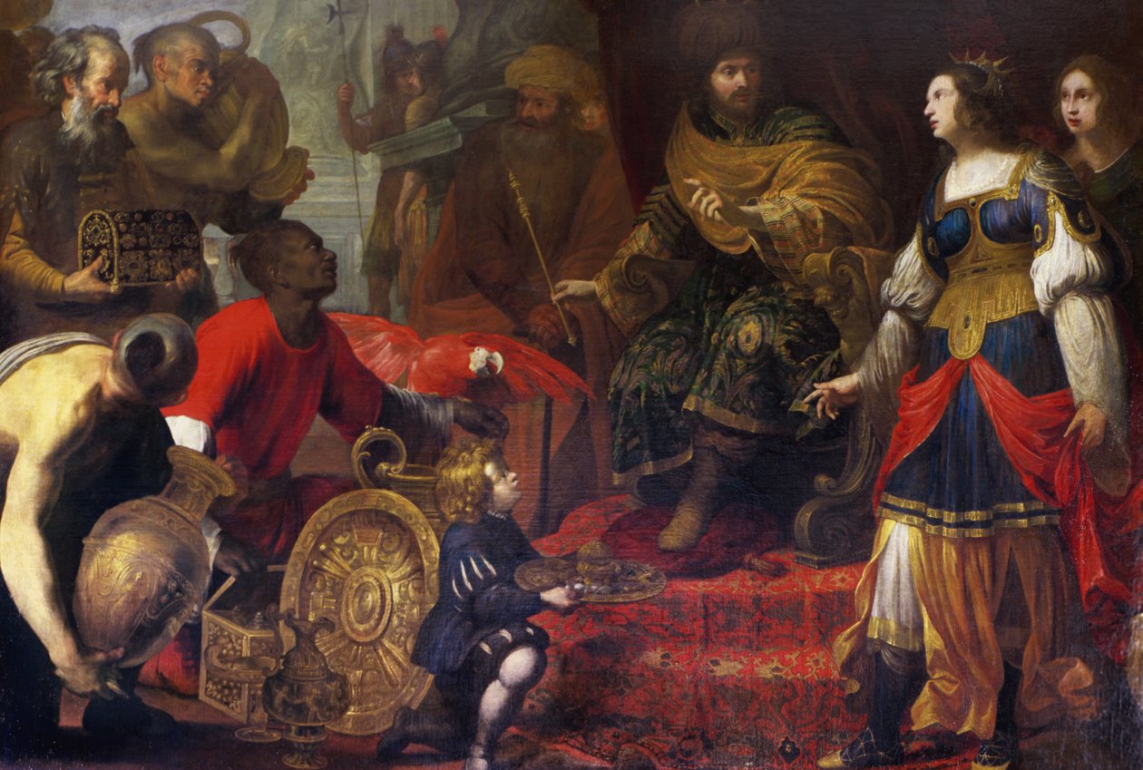 King Solomon and the Queen of Sheba by Claude (attr. to) Vignon