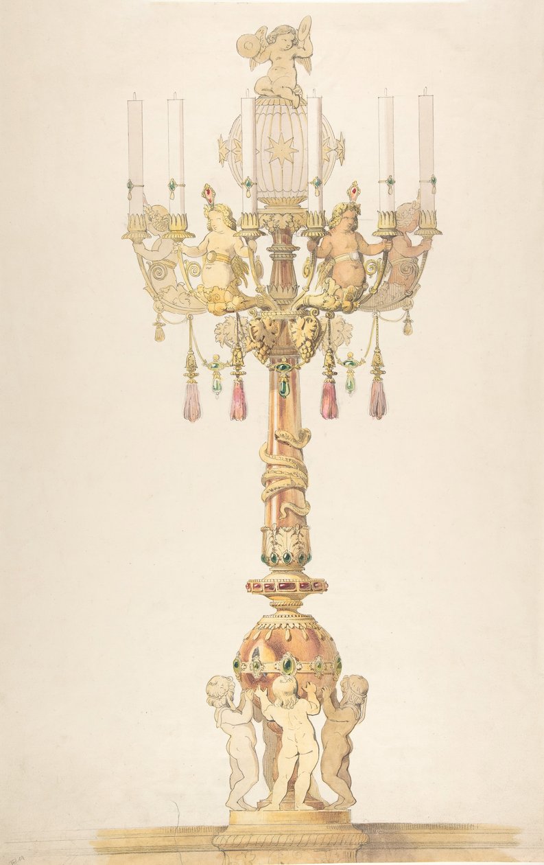 Design for a Candelabra, 1810-38 by Claude Aimé Chenavard