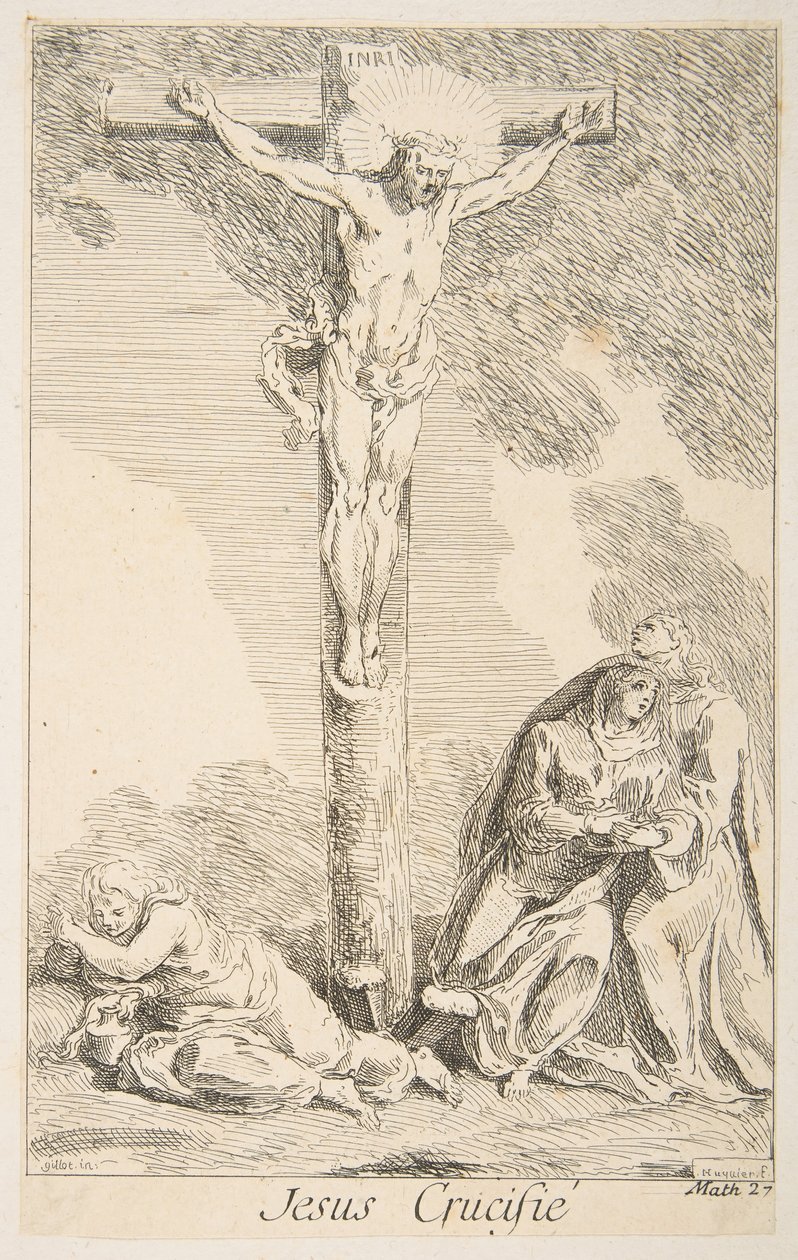 Crucifixion by Claude Gillot, Jacques Gabriel Huquier