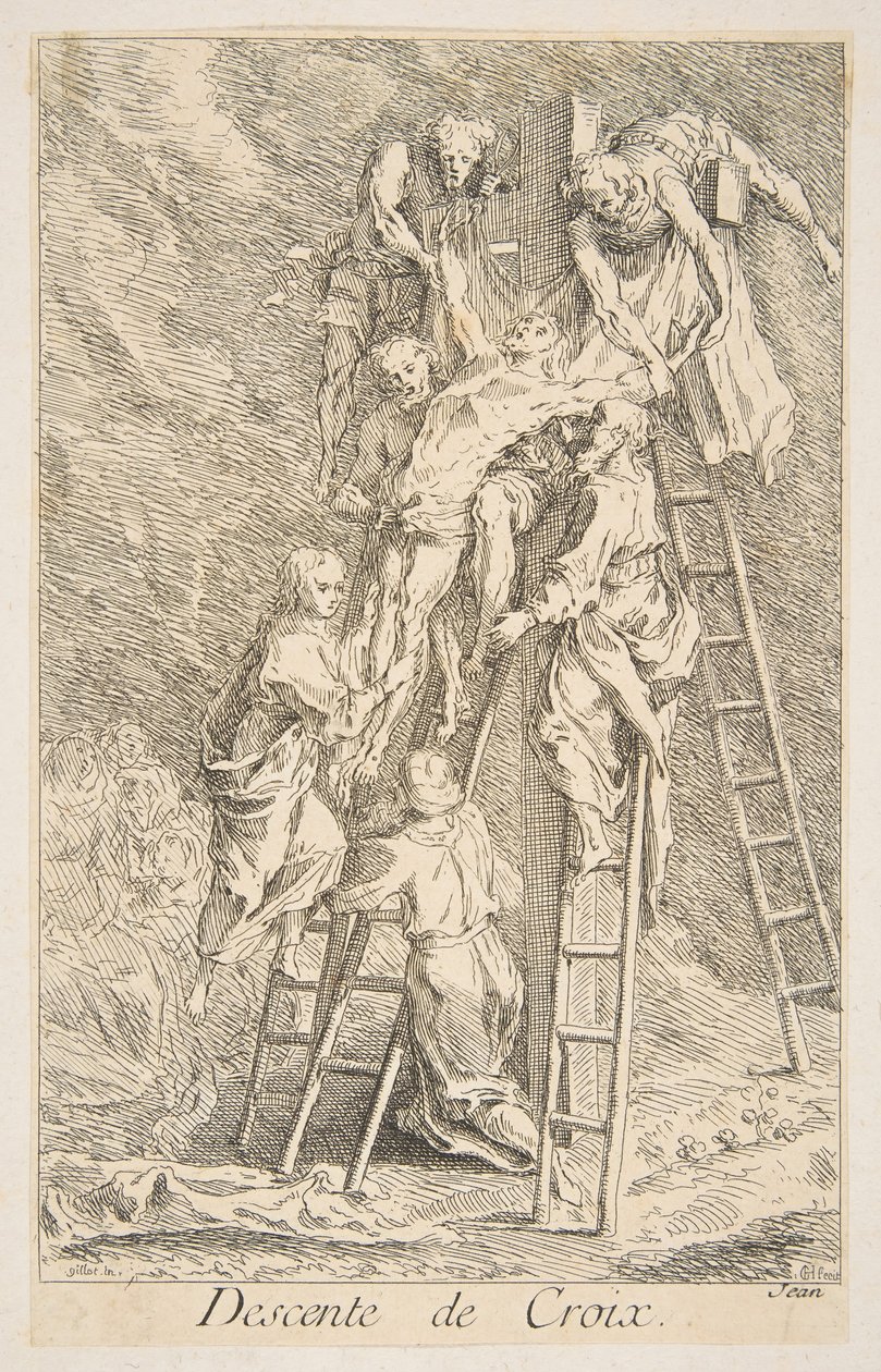 Descent from the Cross by Claude Gillot, Jacques Gabriel Huquier