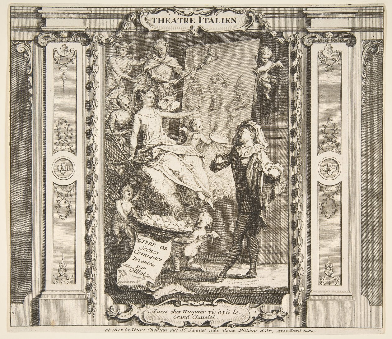 Frontispiece to Theatre Italien by Claude Gillot, Jacques Gabriel Huquier