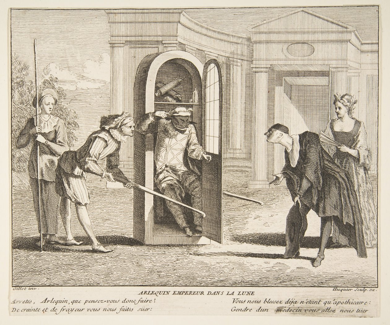 Harlequin, Emperor on the Moon by Claude Gillot, Jacques Gabriel Huquier