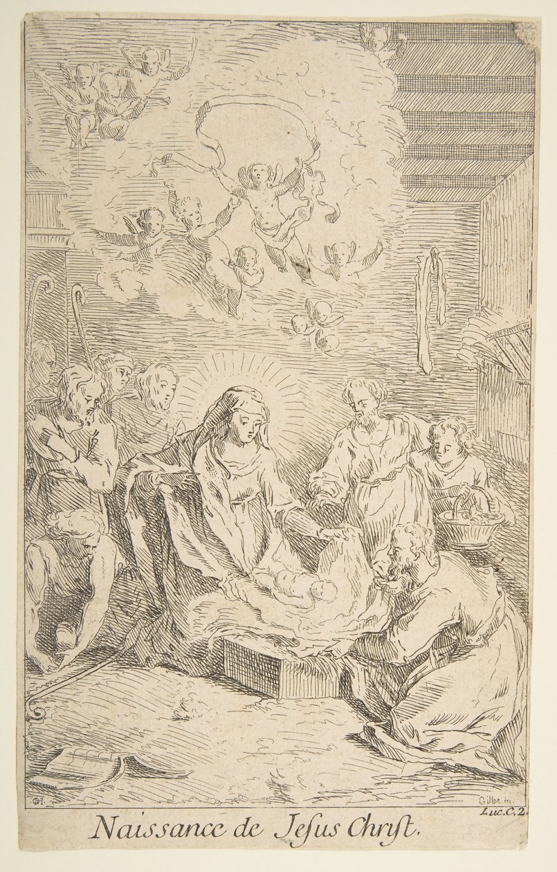 Nativity by Claude Gillot, Jacques Gabriel Huquier