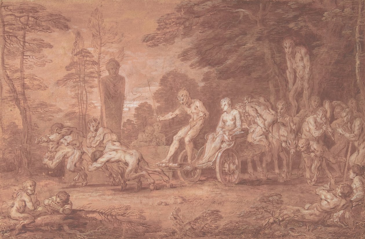 The Stalled Procession by Claude Gillot