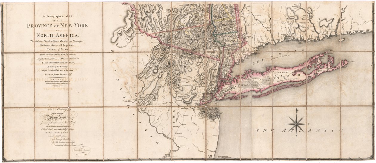 A Chorographical Map of the Province of New-York (Lower part of the map) by Claude Joseph Sauthier