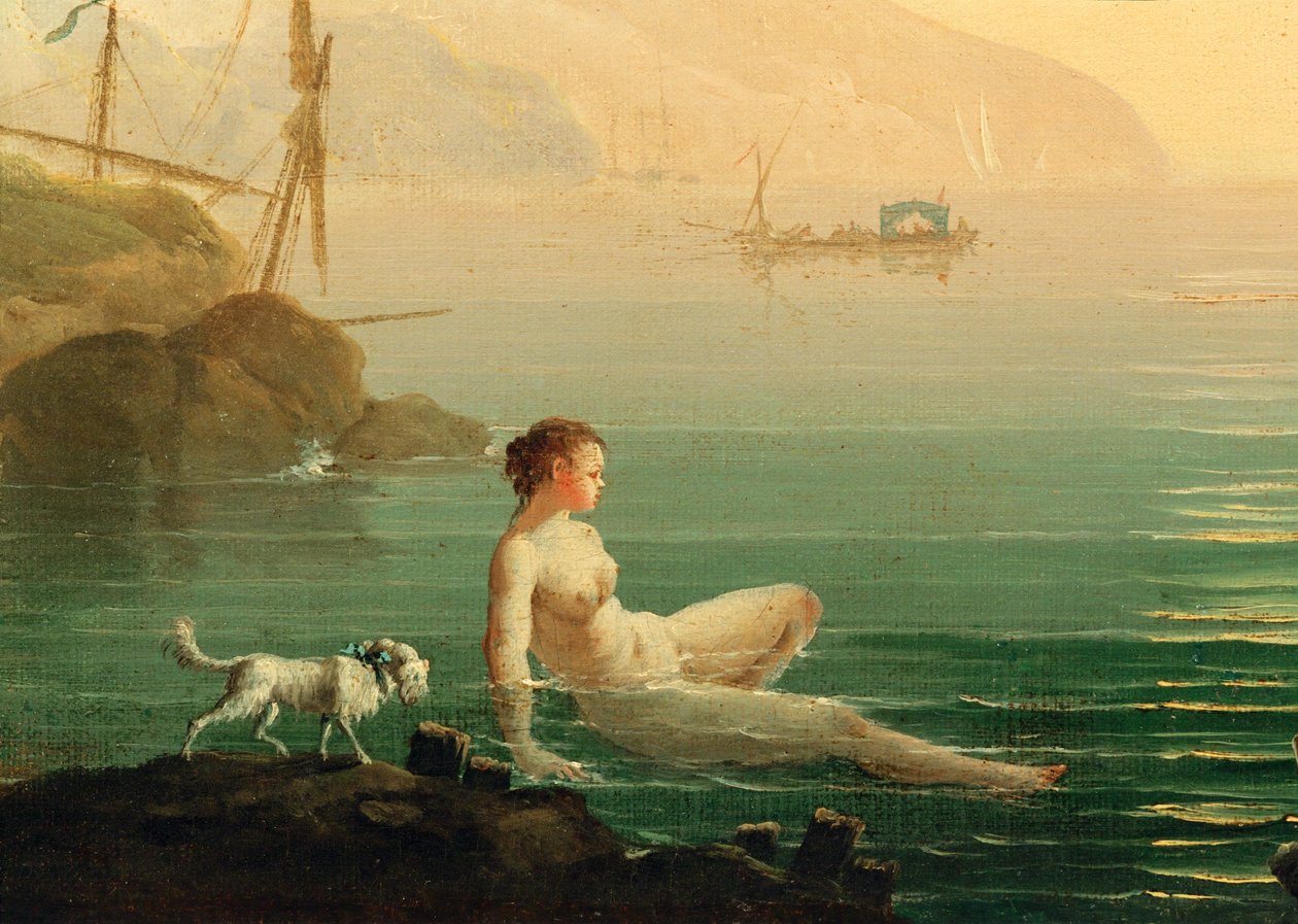 Bathing Girls at the Seashore by Claude Joseph Vernet
