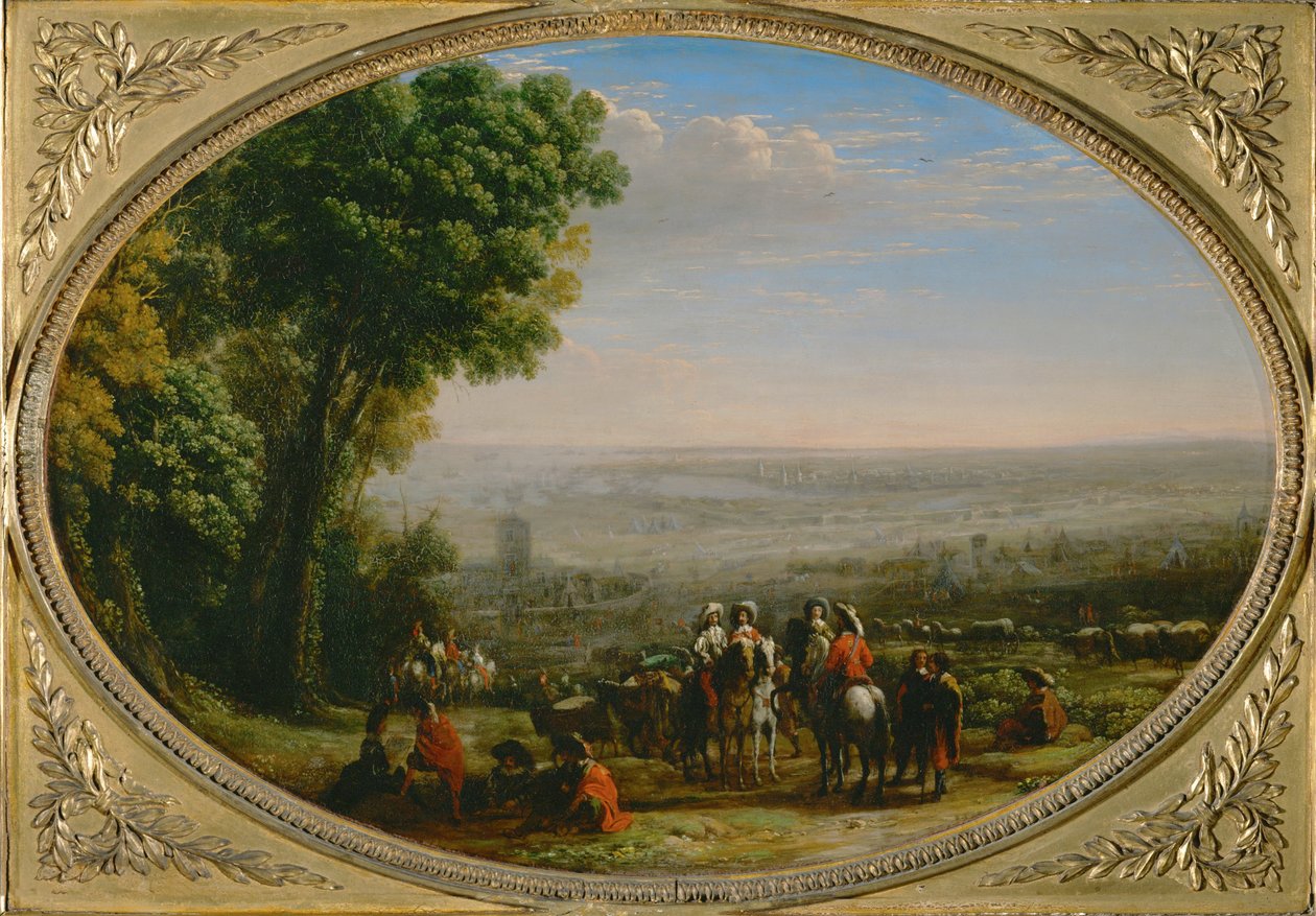 The siege of La Rochelle. Louis XIII at the siege of La Rochelle by Claude Lorrain (1600-82)