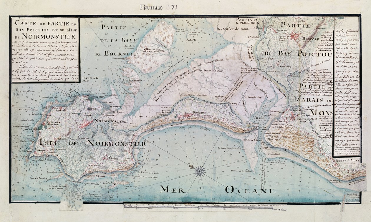 Map of part of Bas-Poitou and the Ile de Noirmoutier, 1703 by Claude Masse