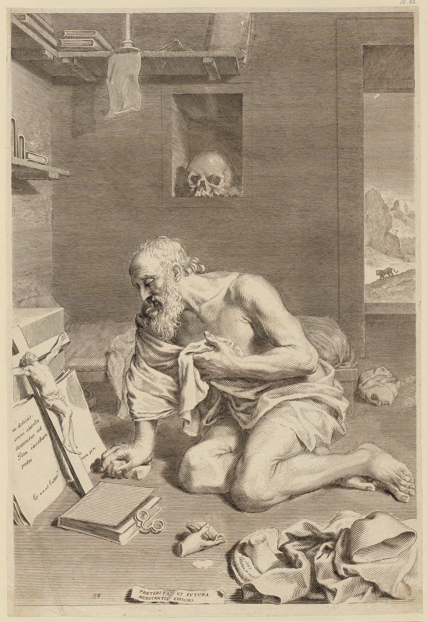 Penitent Saint Jerome by Claude Mellan