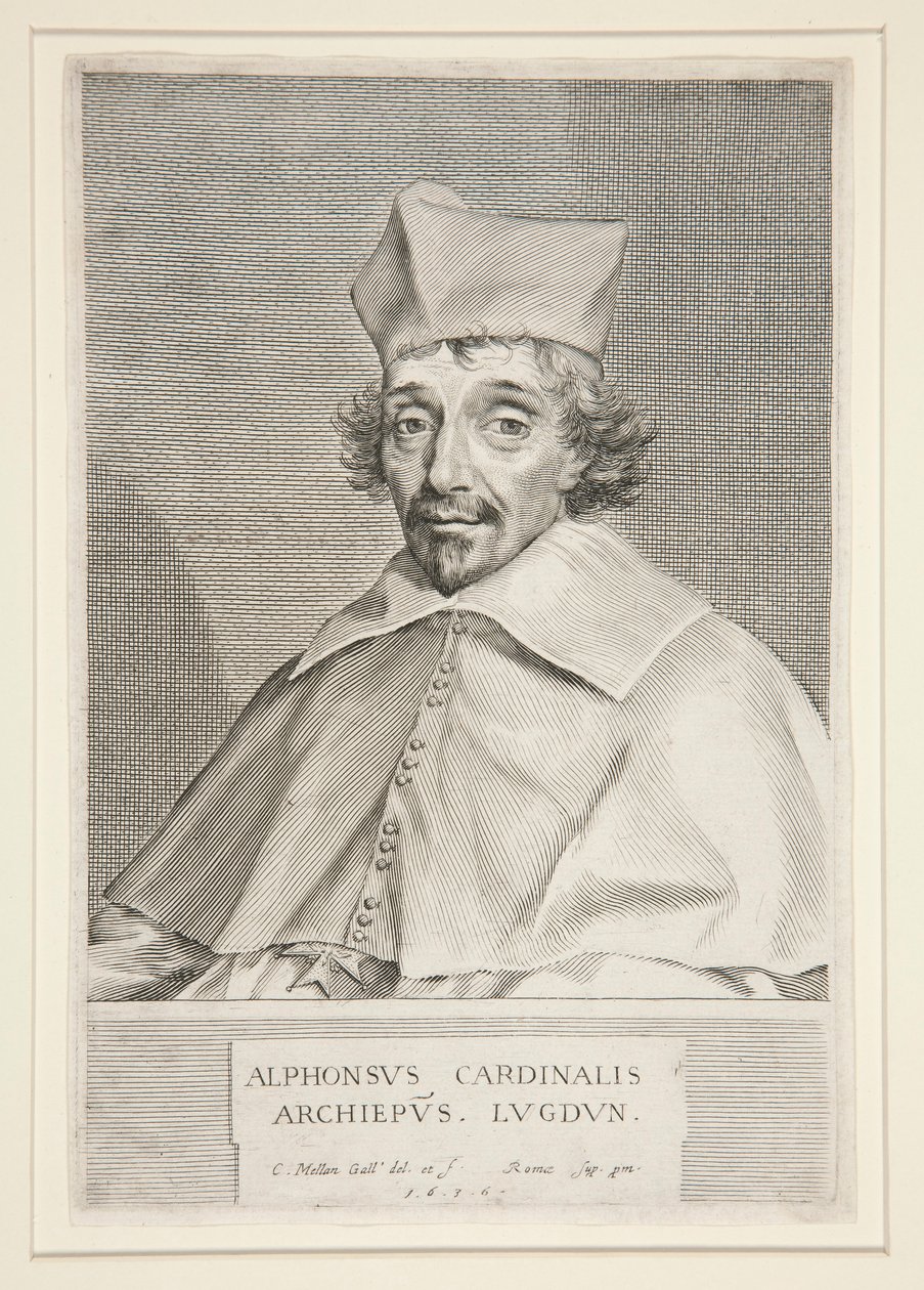 Cardinal Alphonse de Plessis de Richelieu (Brother of the Famous Cardinal) by Claude Mellan