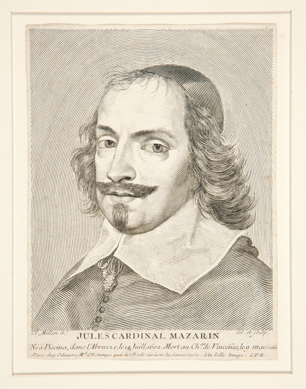 Cardinal Jules Mazarin (1602-1661) by Claude Mellan