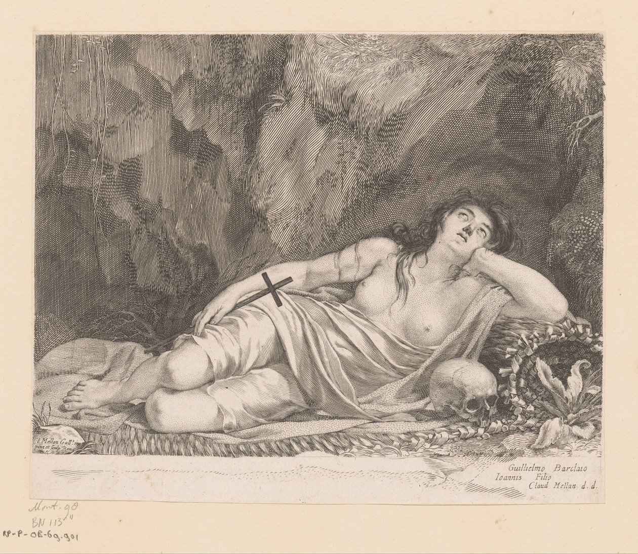 met-art-magdalena-nude St. Mary Magdalene Lying in a Cave by Claude Mellan