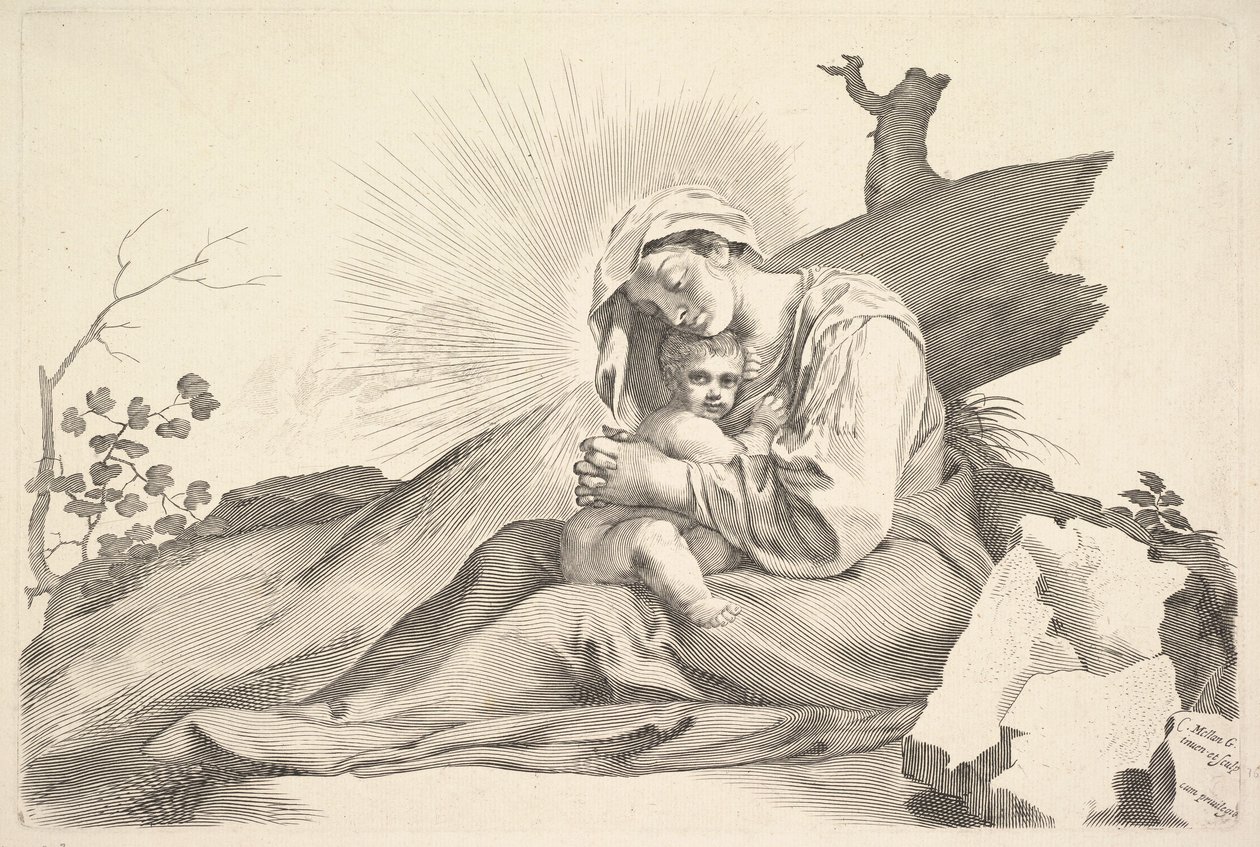 Virgin and Child by Claude Mellan