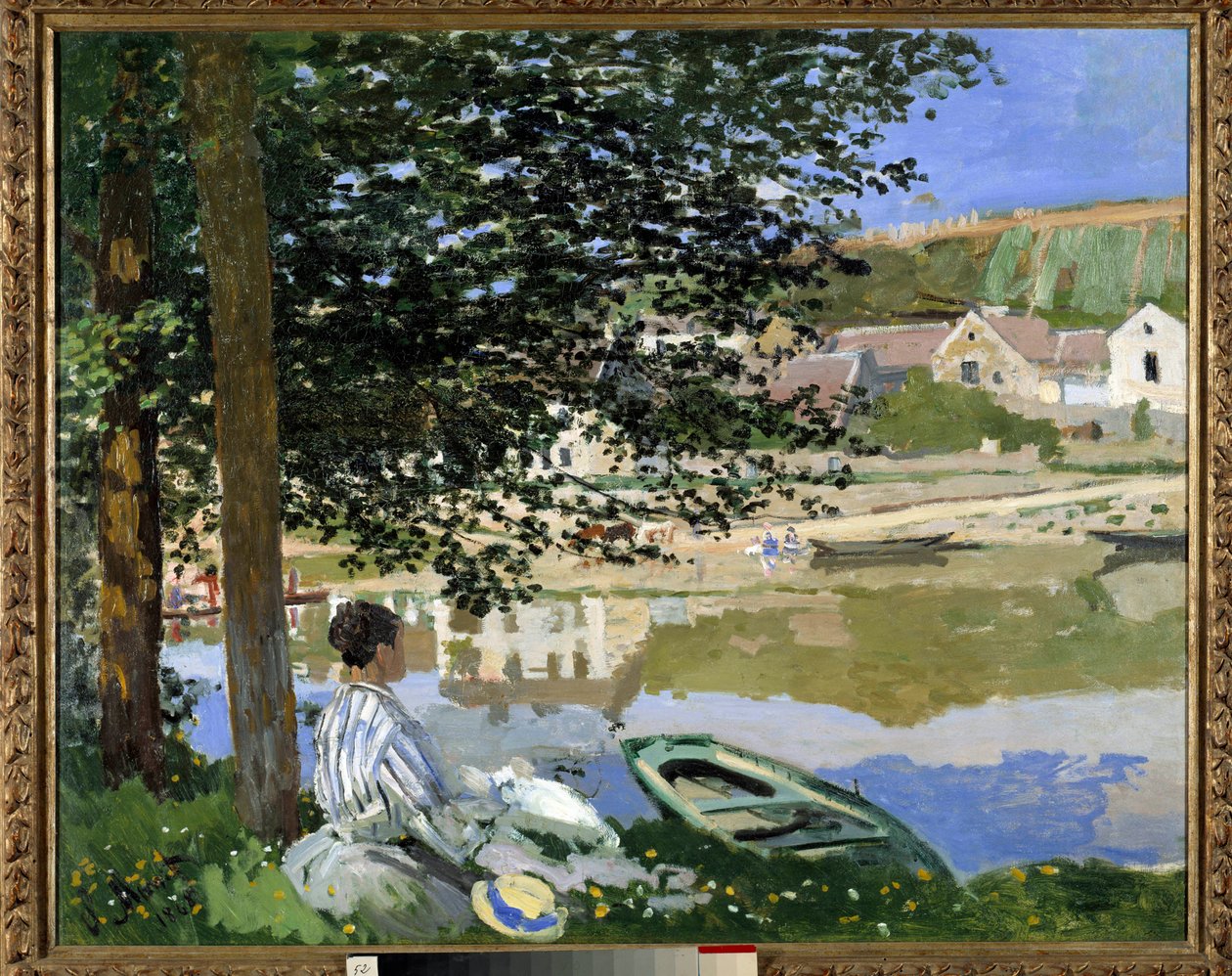 At the Edge of the Water in Bennecourt by Claude Monet