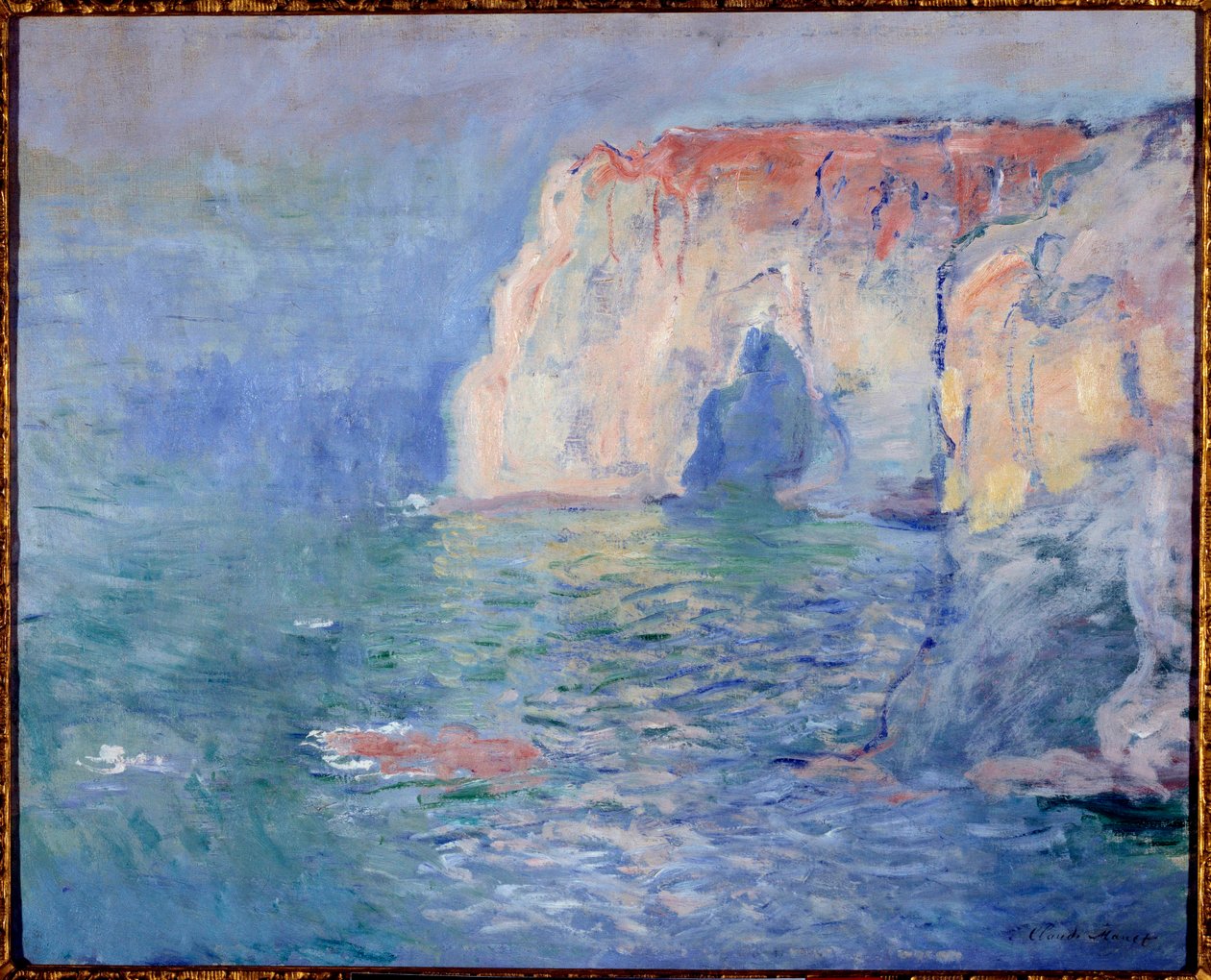 Etretat, La Manneporte, Reflections on the Water by Claude Monet