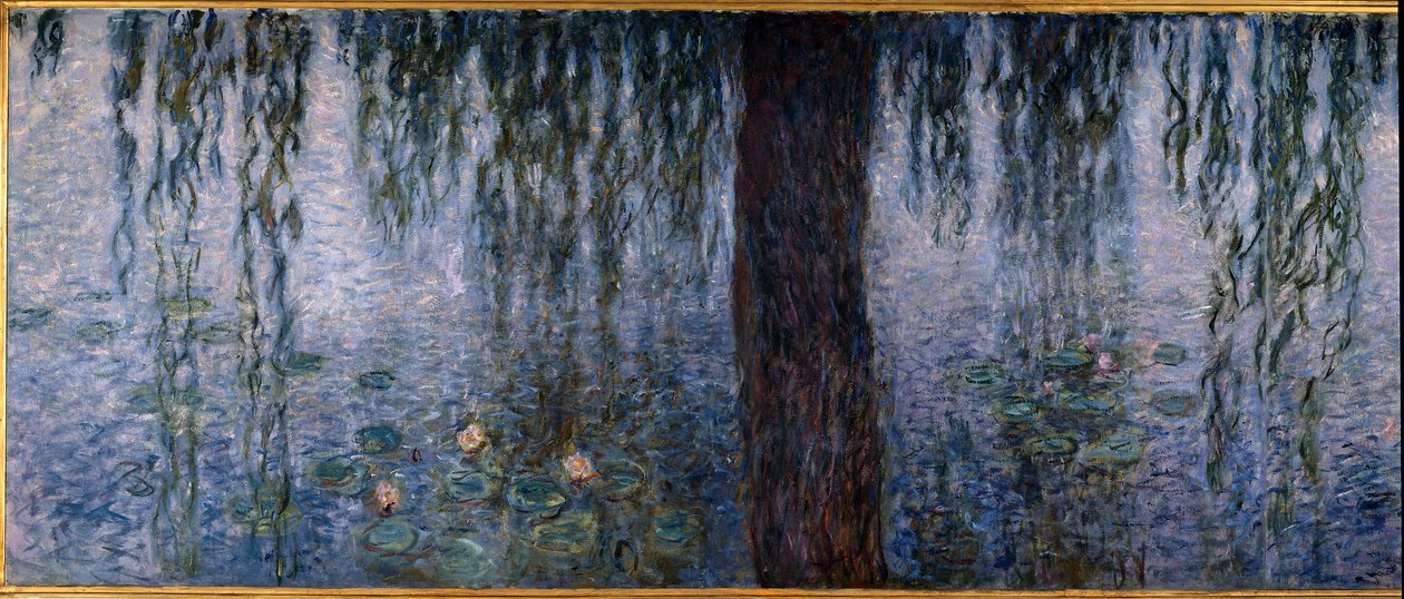 The Waterlilies, clear morning with willows (left part of the triptych) by Claude Monet