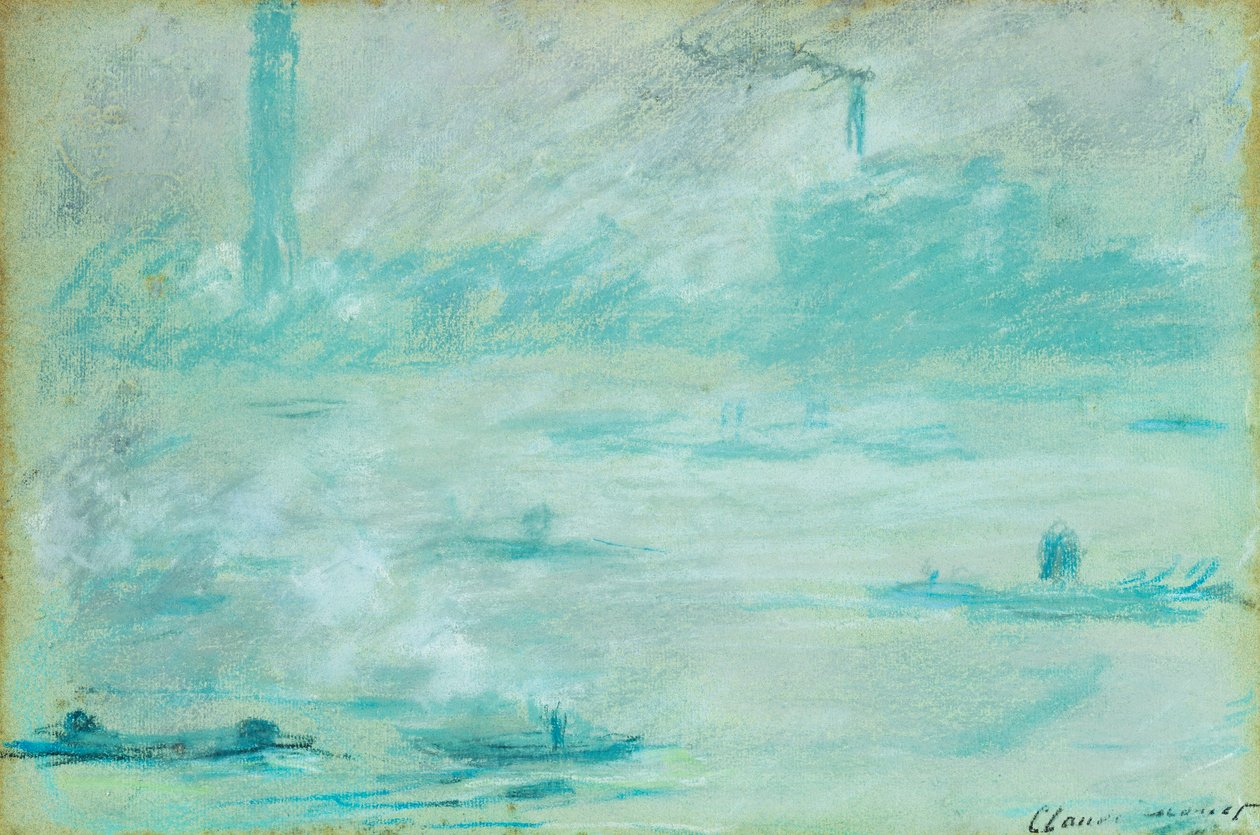 London, Boats on the Thames by Claude Monet