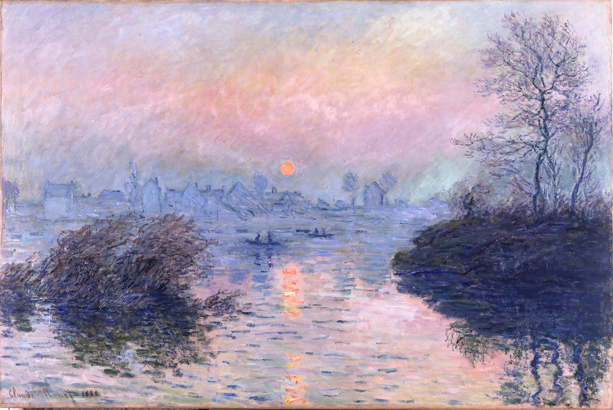 Sunset on the Seine at Lavacourt, Winter Effect by Claude Monet