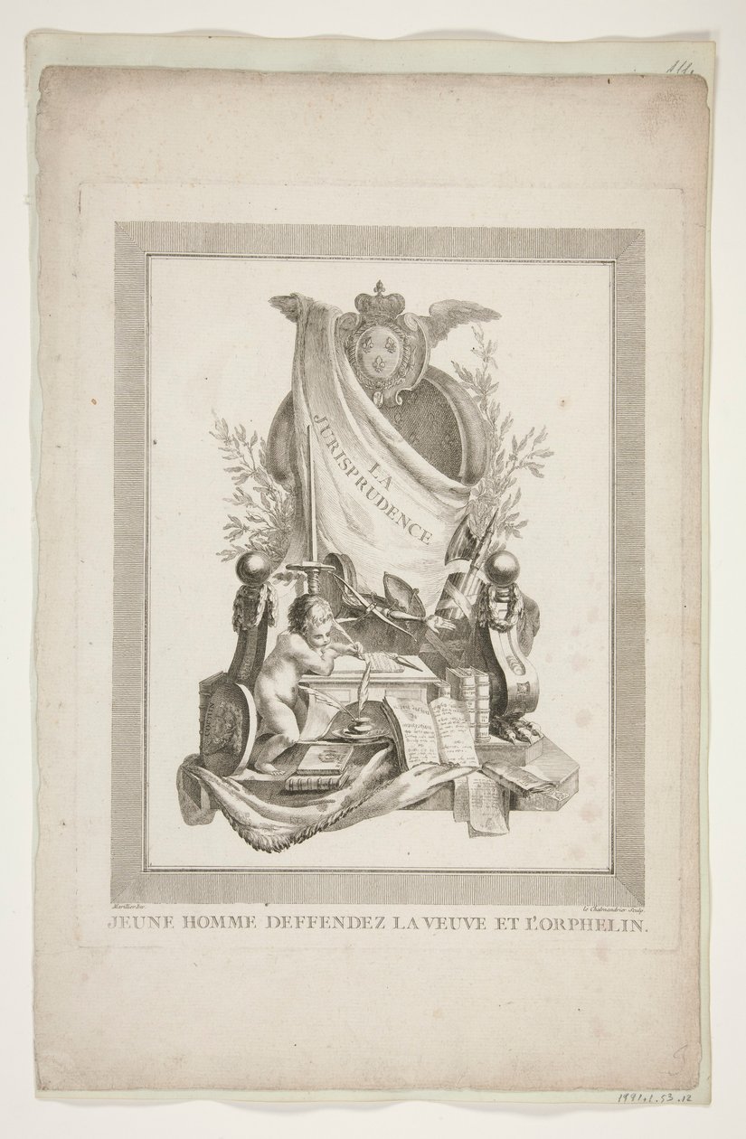 Eleven sheets from Nouveaux Trophees et Cartouches representant les arts et les sciences by Clément Pierre Marillier