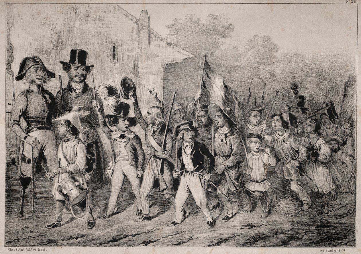 Current Events: Good! The Kids Want It Too! When We Talk About War!, 1840 by Clémente Pruche
