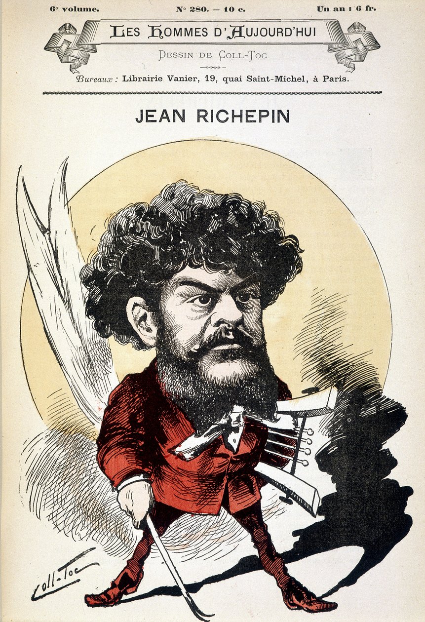 Cartoon by Jean Richepin, French writer by Coll-Toc