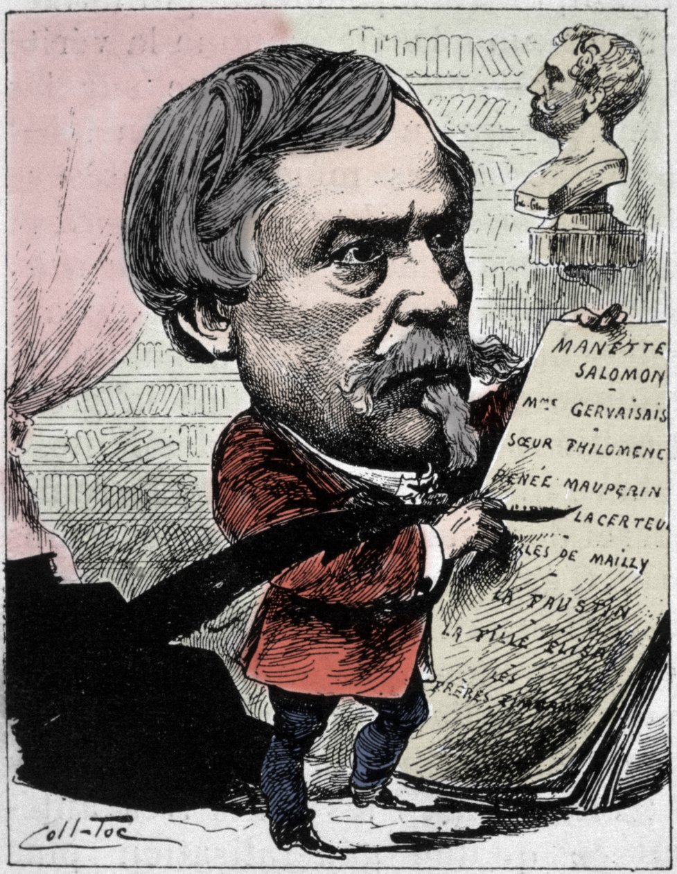 Cartoon depicting the writer Edmond de Goncourt (1822-1896) from "The Men of Today" Drawing by Coll-Toc (Collignon and Tocqueville). 1892 by Coll Toc
