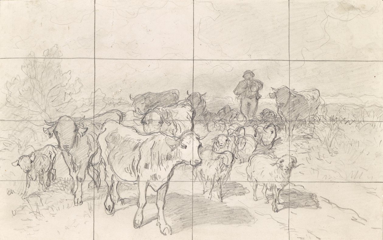 Herd with Shepherds by Conrad Bühlmayer