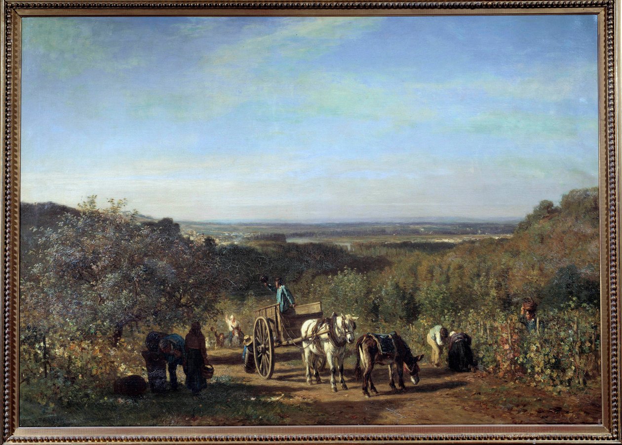 Harvest on the Banks of the Seine at Suresnes by Constant-Emile Troyon