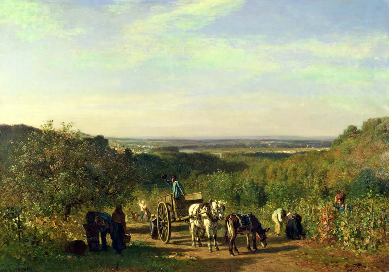 View from the Hilltops of Suresnes or, The Grape Harvest at Suresnes by Constant-Emile Troyon