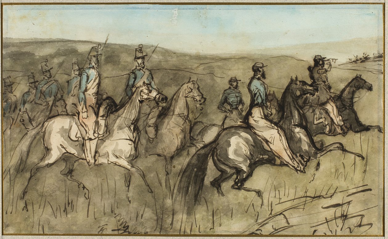 Cavalry Exercise in a Meadow by Constantin Guys