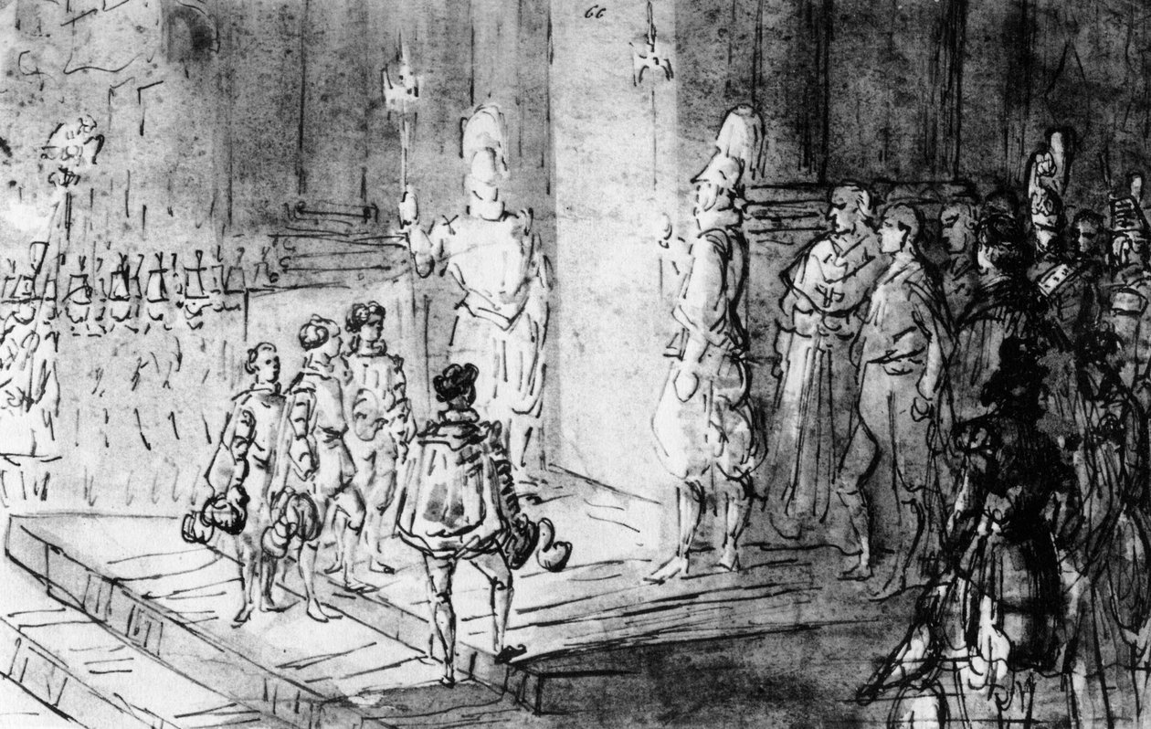 Swiss Guards and French Soldiers at the Vatican by Constantin Guys