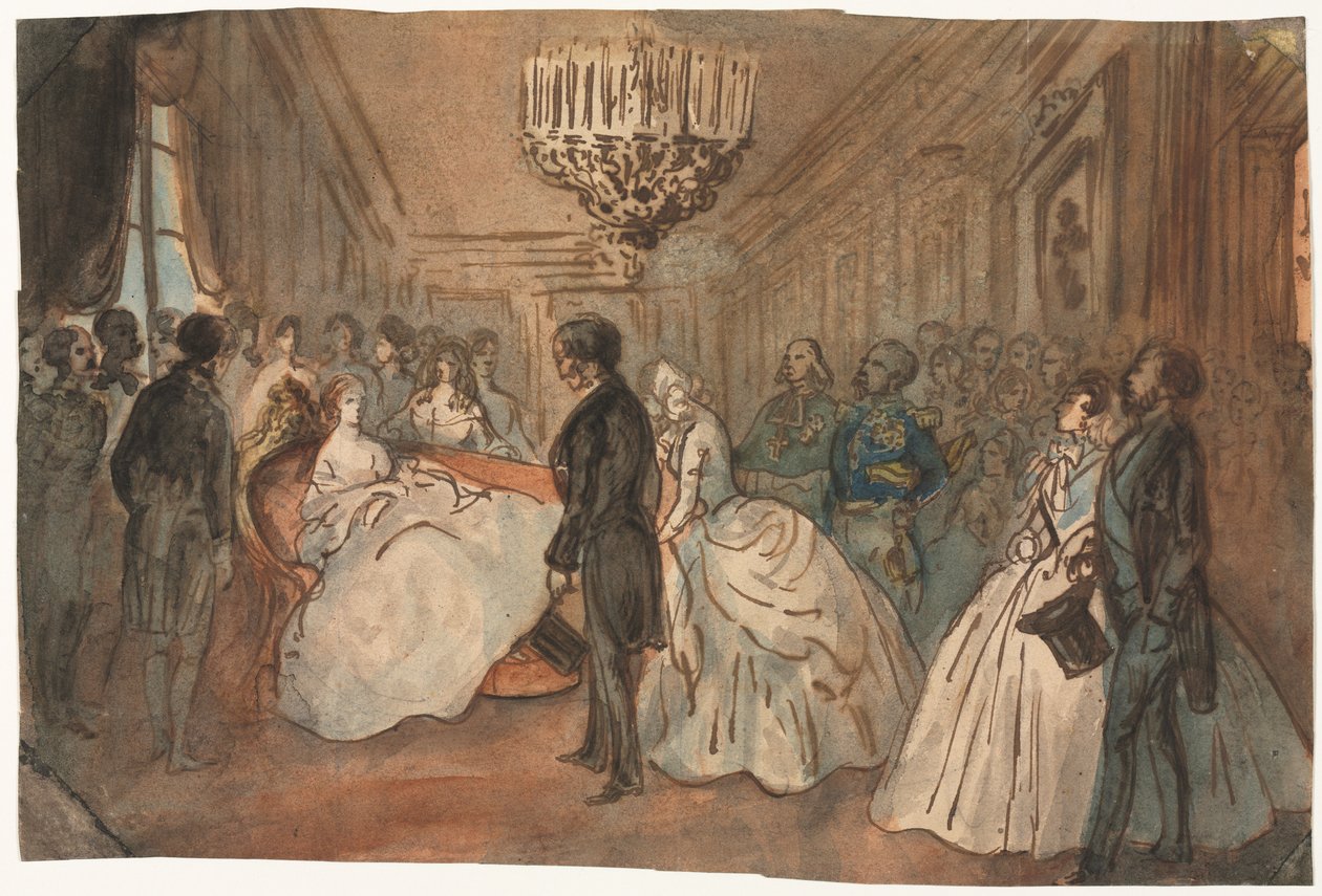 The Empress Eugénie Receiving the Diplomatic Corps after the Birth of the Imperial Prince by Constantin Guys