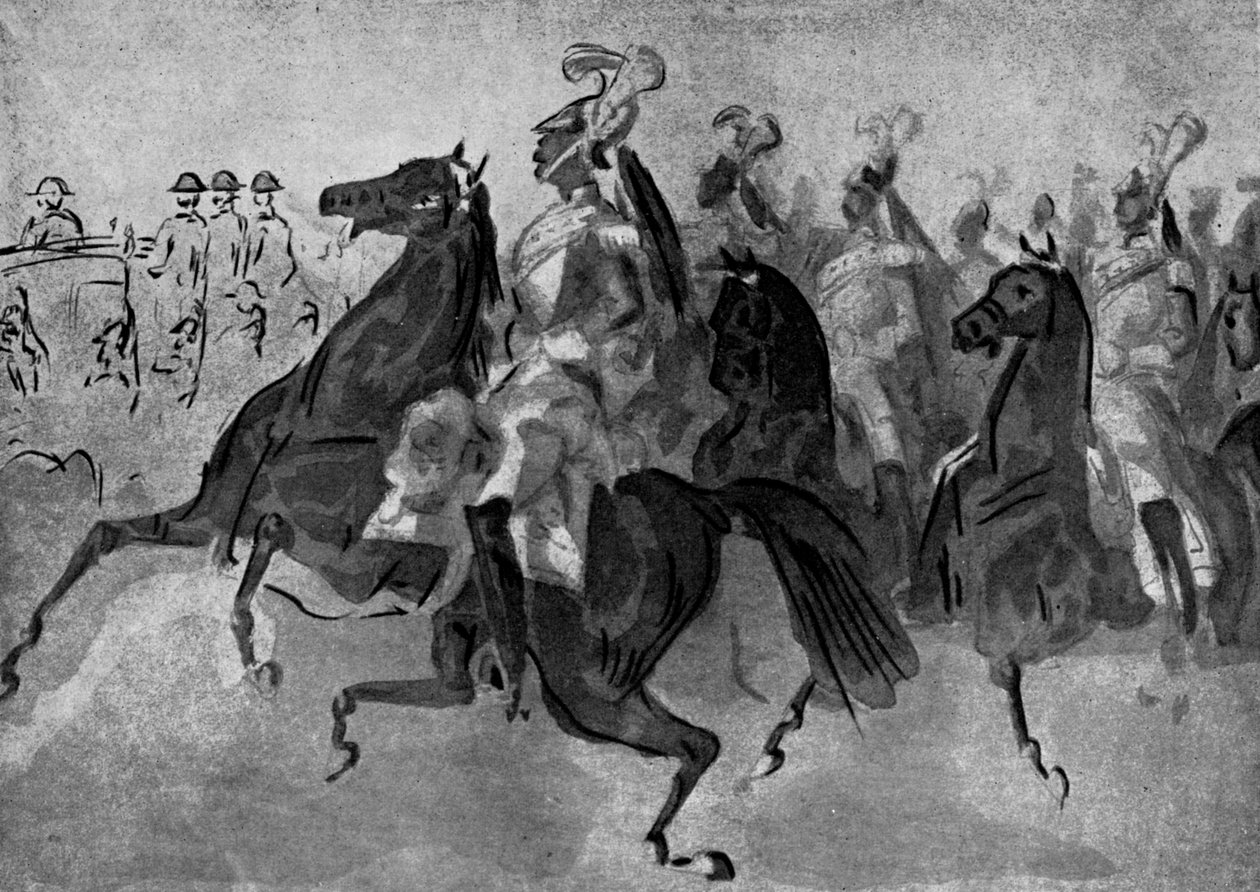The Escort of Cuirassiers by Constantin Guys