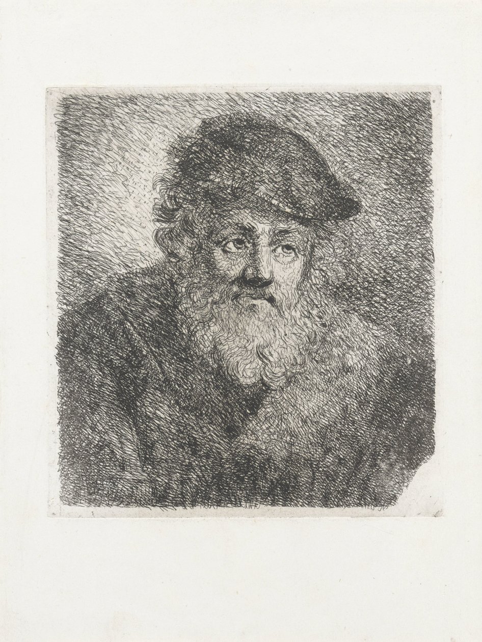 Old Man with Beard and Cap by Cornelia Scheffer Lamme