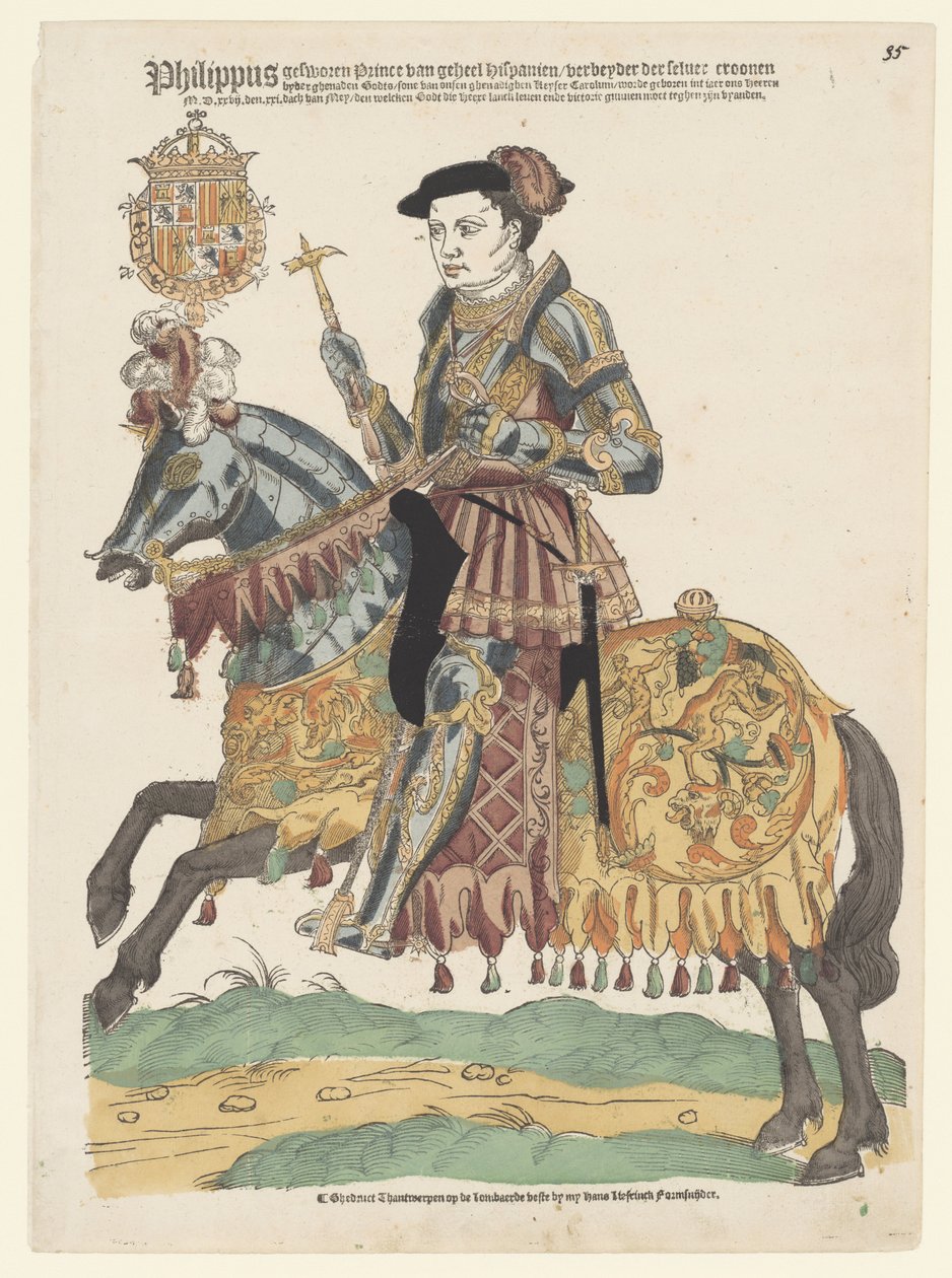 Portrait of Philip II on Horseback by Cornelis Anthonisz. (manner of)