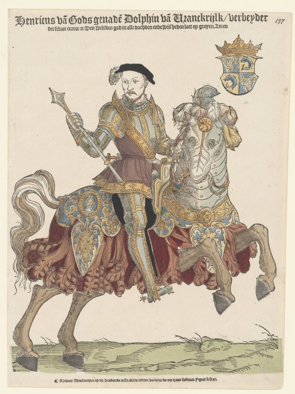 Portrait of Henry II of France on Horseback by Cornelis Anthonisz. (manner of)
