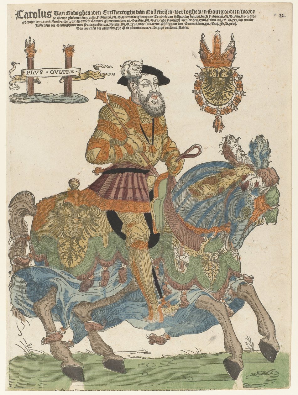 Portrait of Charles V on Horseback by Cornelis Anthonisz. (manner of)