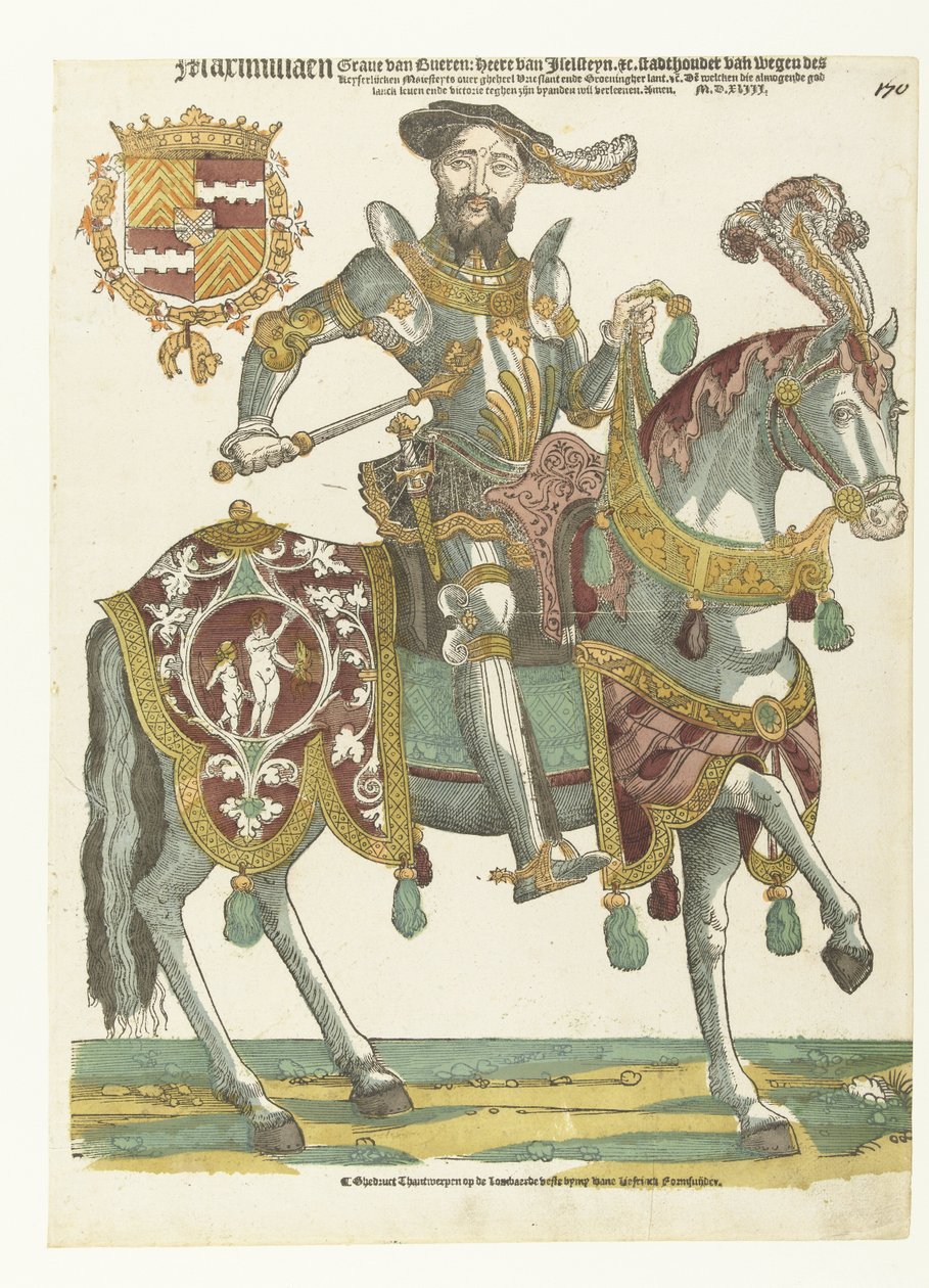 Portrait of Maximilian van Buren on Horseback by Cornelis Anthonisz. (manner of)