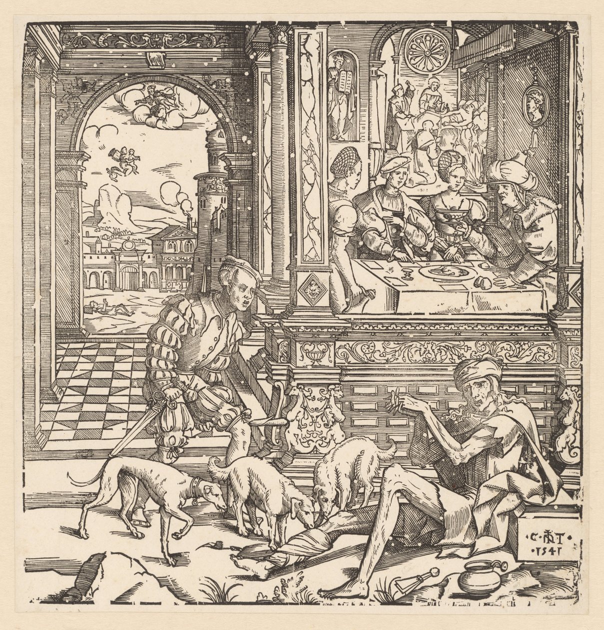 The Rich Man and Poor Lazarus by Cornelis Anthonisz.