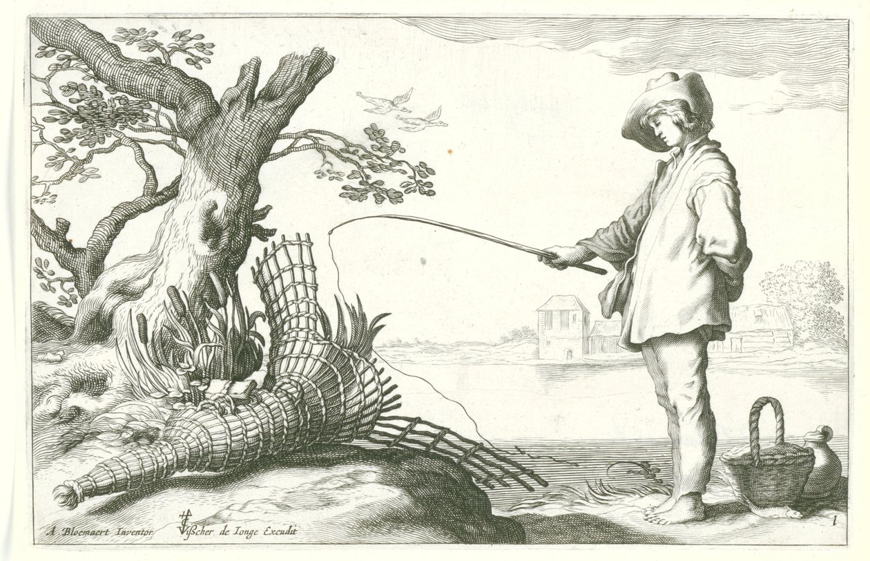 The Young Fisherman by Cornelis Bloemaert (II) (possibly)