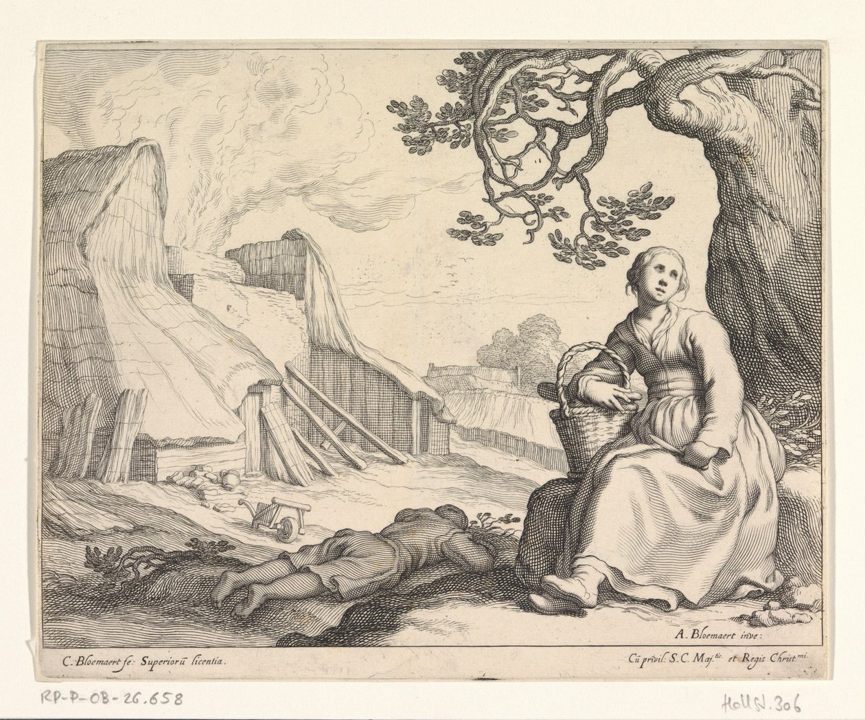 Woman by a Lime Kiln by Cornelis Bloemaert (II)