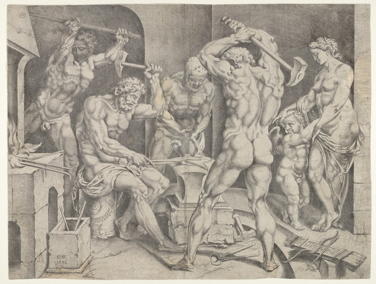 The Forge of Vulcan by Cornelis Bos