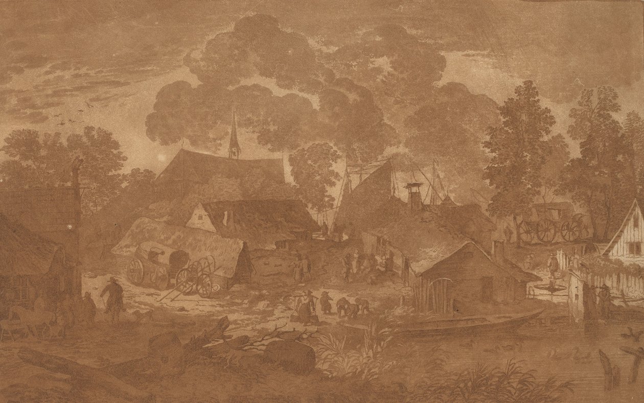 Village with Pond, c. 1782 by Cornelis Brouwer