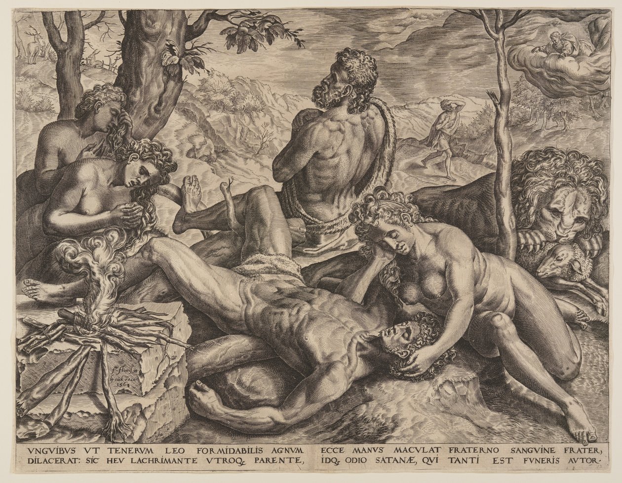Adam and Eve Lamenting the Death of Abel by Cornelis Cort