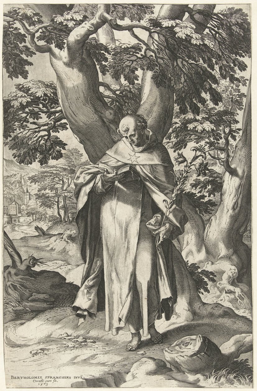 Saint Dominic Reading a Book by Cornelis Cort