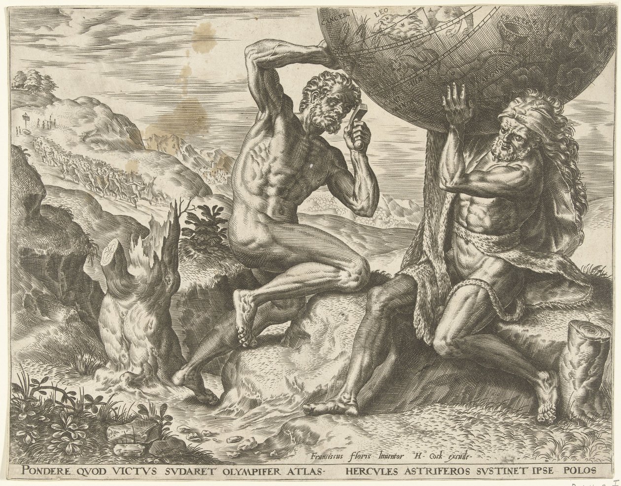 Hercules Bearing the Globe for Atlas by Cornelis Cort