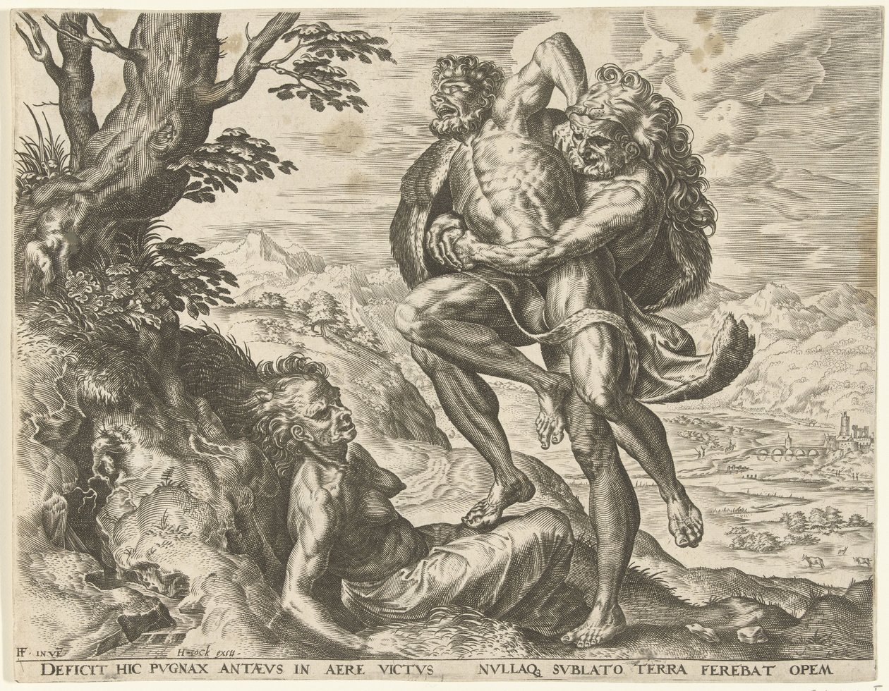 Hercules Wrestling with Antaeus by Cornelis Cort
